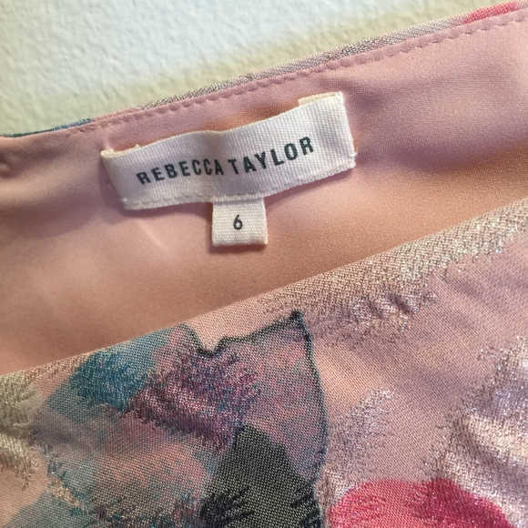 Rebecca Taylor Poppy print Brocade Fit and Flare - Picture 4 of 5